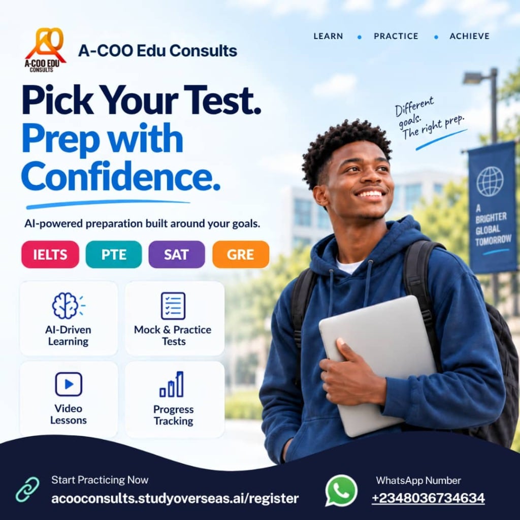 Pick Your Test. Prep with Confidence — A-COO Edu Consults