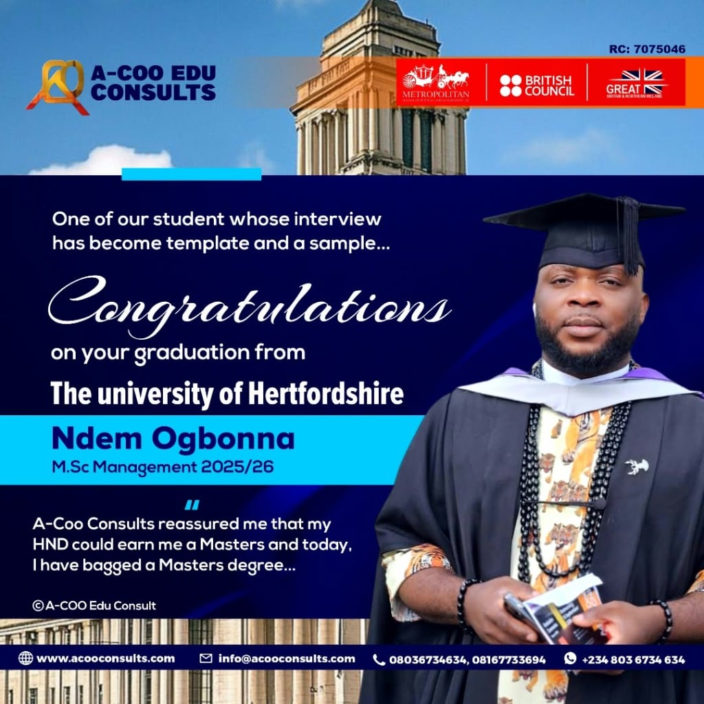 Congratulations Ndem Ogbonna on your graduation